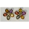 Image 1 : 14K GOLD MULTI-COLOURED SAPPHIRE(6.4CT) EARRINGS