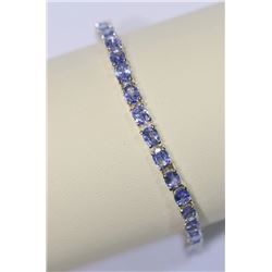 STERLING SILVER TANZANITE(9.81CT) BRACELET