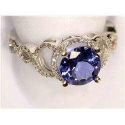14K WHITE GOLD TANZANITE(1.71CT) & 99 SIDE