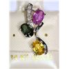 Image 2 : 14K WHITE GOLD MULTI-COLOURED SAPPHIRE(1.8CT) &