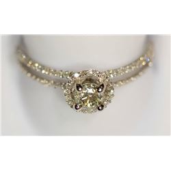 14K WHITE GOLD DIAMOND(0.28CT) & 72 SIDE DIAMONDS