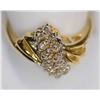 Image 1 : 10K GOLD DIAMOND(0.16CT) SWIRL STYLE CLUSTER RING