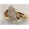 Image 2 : 10K GOLD DIAMOND(0.16CT) SWIRL STYLE CLUSTER RING
