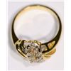 Image 3 : 10K GOLD DIAMOND(0.16CT) SWIRL STYLE CLUSTER RING