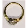Image 4 : 10K GOLD DIAMOND(0.16CT) SWIRL STYLE CLUSTER RING