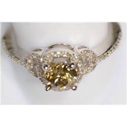14K WHITE GOLD YELLOW-BROWN DIAMOND(1.01CT) & 58