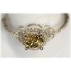 Image 2 : 14K WHITE GOLD YELLOW-BROWN DIAMOND(1.01CT) & 58