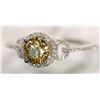 Image 3 : 14K WHITE GOLD YELLOW-BROWN DIAMOND(1.01CT) & 58