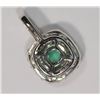 Image 3 : 14K WHITE GOLD EMERALD(0.42CT) & 23 SIDE DIAMONDS