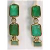 Image 1 : 14K GOLD EMERALD(3.5CT) & DIAMOND(0.11CT) EARRINGS