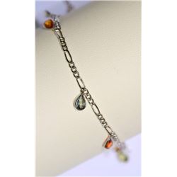 10K WHITE GOLD MULTI COLOURED SAPPHIRE(3.5CT)