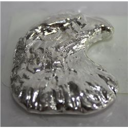 .999 1 OZ HAND POURED SILVER EAGLE HEAD