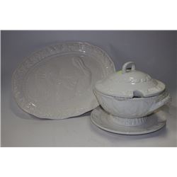 XLARGE WHITE PLATTER AND SOUP TOURMULINE WITH LID