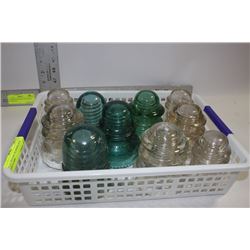 FLAT VINTAGE TELEPHONE POLE INSULATORS