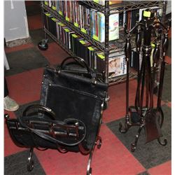 FIREPLACE SET W/ LOG HOLDER