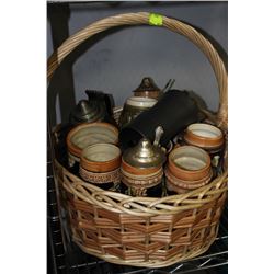 BASKET OF ESTATE BEER STEINS