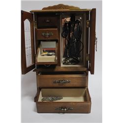 LARGE MUSICAL JEWELLRY BOX FILLED