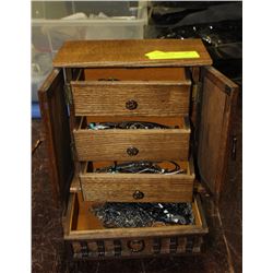 LG HIDING DRAWERS JEWELLRY BOX W/ CONTENTS