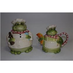 MATCHING FROG COOKIE JAR & TEAPOT