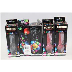 BOX OF ASSORTED ACRYLLIC COLOURED BONGS