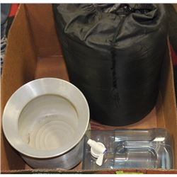 BOX W/ NORTHERN ESCAPE SLEEPING BAG,