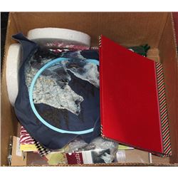BOX W/ SCRAPBOOKING & NEEDLEPOINT SUPPLIES
