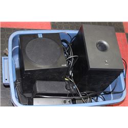 TOTE OF COMPUTER SPEAKERS - 1 COMPLETE SET & 1