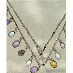 STERLING SILVER GEMSTONE NECKLACE