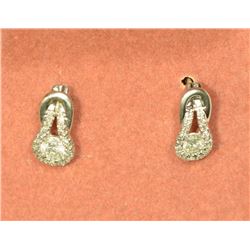 STERLING SILVER DIAMOND (0.25CT & 0.17CT) EARRINGS