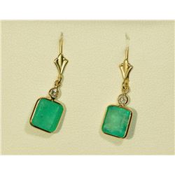 14K GOLD EMERALD (5.3CT) & DIAMOND (0.13CT)