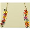 Image 1 : 14K GOLD FANCY COLOR SAPPHIRE (8.2CT) EARRINGS