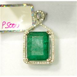 14K GOLD EMERALD (0.19CT) & DIAMOND (0.28CT)
