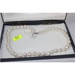 .925 STERLING SILVER FAUX PEARL NECKLACE