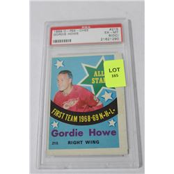 1969 O-PEE-CHEE GORDIE HOWE ALL STAR CARD
