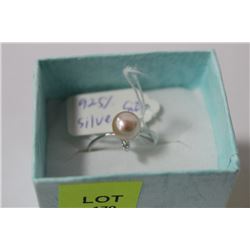 FRESH WATER PEARL RING .925% ON CHOICE: SIZE 7