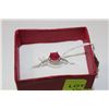 Image 1 : SILVER RING .925% W/ NATURAL RUBY SIZE 7.5 (1.6G)