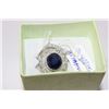 Image 1 : NATURAL BLUE SAPPHIRE RING WITH CZ, SILVER.925