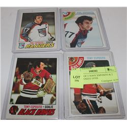 BUNDLE OF 2 TONY ESPOSITO & 2 PHIL ESPOSITO 1970S