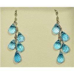 14K GOLD BLUE TOPAZ EARRINGS