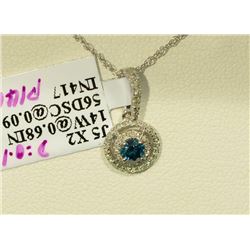 14K GOLD BLUE DIAMOND (0.16CT) & WHITE DIAMOND