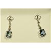 Image 1 : 14K GOLD TANZANITE & DIAMOND EARRINGS