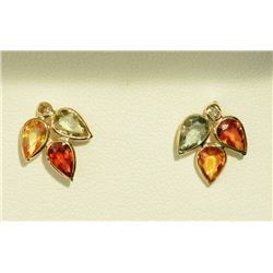 14K GOLD MULTI COLOR SAPPHIRE (3CT) & DIAMOND