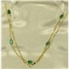 Image 1 : 10K GOLD EMERALD (3.6CT) NECKLACE