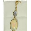 Image 1 : 14K GOLD OPAL, TANZANITE & DIAMOND EARRINGS