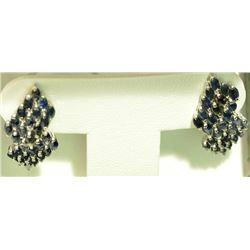 STERLING SILVER SAPPHIRE (1.6CT) EARRINGS