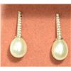 Image 1 : STERLING SILVER OPAL & DIAMOND EARRINGS