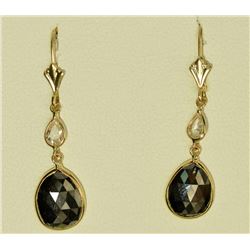 14K GOLD BLACK DIAMOND (3.9CT) & WHITE DIAMOND