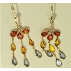 14K GOLD MULTI COLOR SAPPHIRE (8.5CT) & DIAMOND