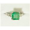 Image 1 : 14K GOLD EMERALD (3.4CT) & DIAMOND (0.2CT)