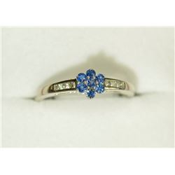 10K GOLD SAPPHIRE (0.16CT) & DIAMOND RING